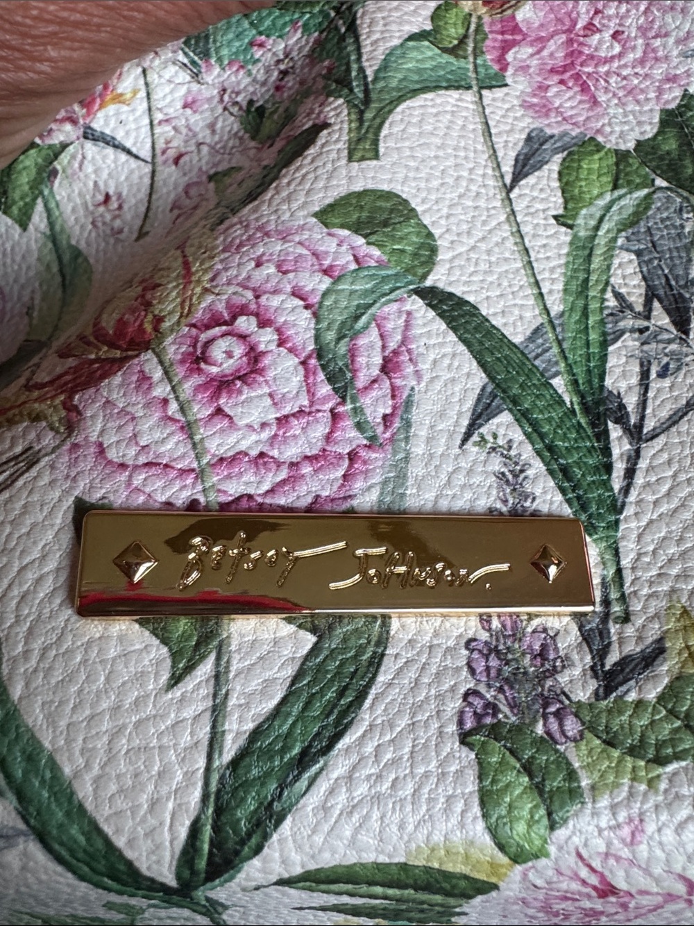Betsey Johnson Floral Pearl-Handle Crossbody in Pink, Green & White - Picture 8 of 11